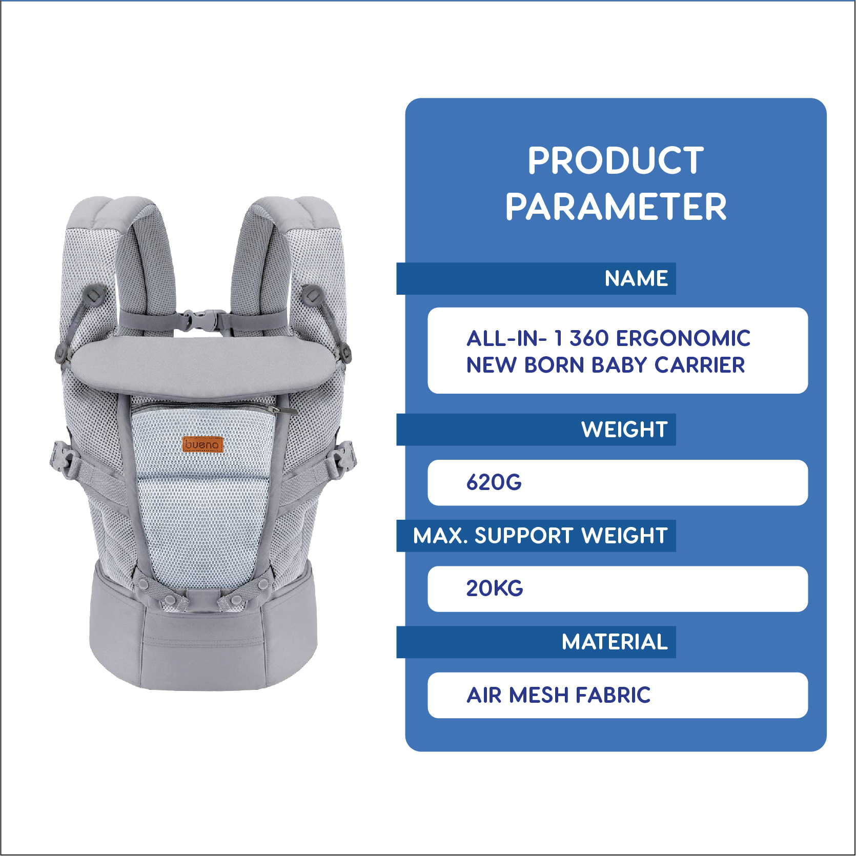 Bueno All in One 360 Ergonomic New Born Baby Shoulder Carrier